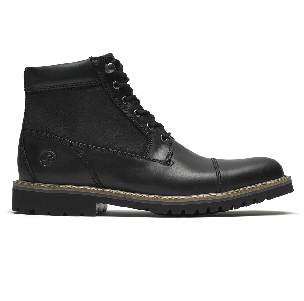 Rockport Mens Boots Black - Marshall Rugged Inside Zip - UK 420-LATPSK